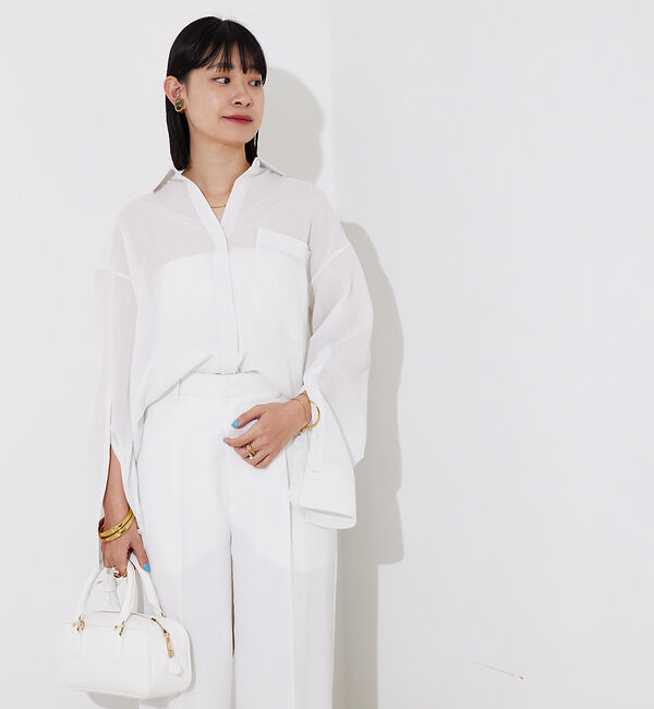 Rouge vif「【セットアップ対応】シアースリットスリーブボイルシャツ」|シャツ・ブラウス|