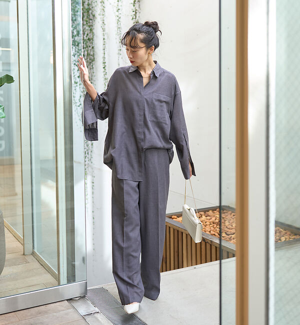 Rouge vif「【セットアップ対応】シアースリットスリーブボイルシャツ」|シャツ・ブラウス|