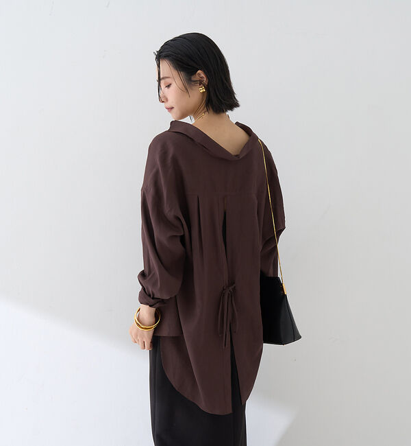 Rouge vif「【新色追加】麻混バックスリットシャツ」|シャツ・ブラウス|