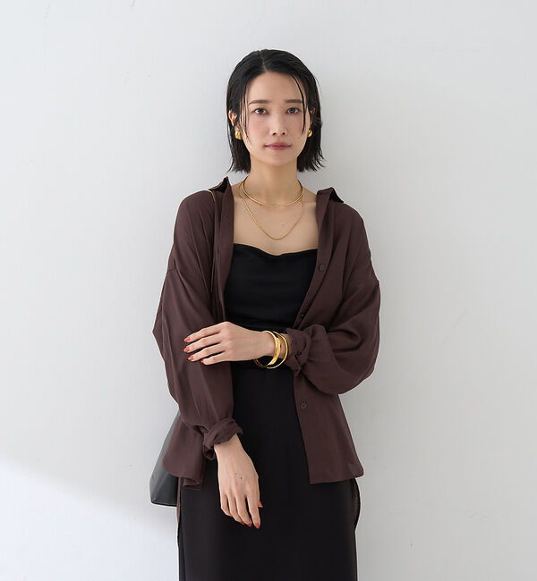 Rouge vif「【新色追加】麻混バックスリットシャツ」|シャツ・ブラウス|