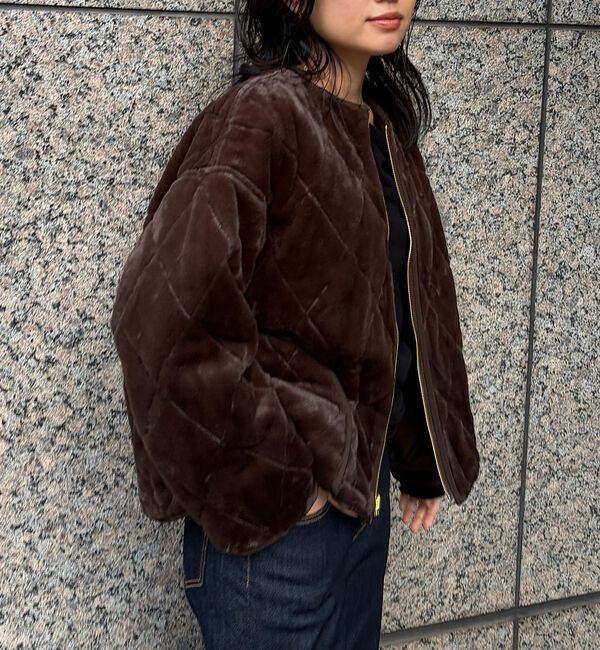 Rouge vif「リバーシブルパネトレーションファーキルトブルゾン」|ブルゾン・スタジャン|ブラウン