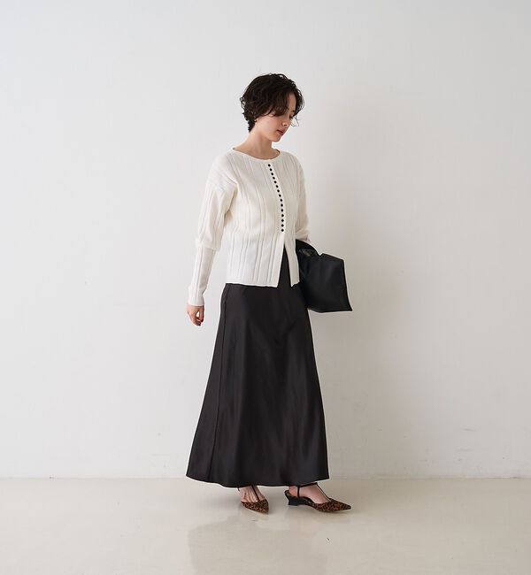 Rouge vif「サテンマーメイドイージーロングスカート」|スカート|