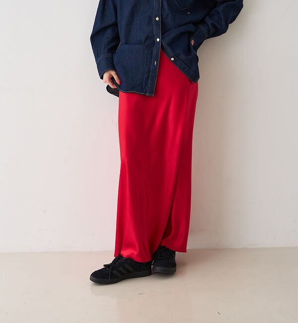 Rouge vif「サテンマーメイドイージーロングスカート」|スカート|