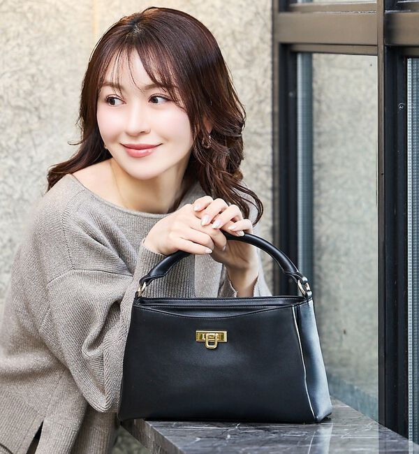 LOWELL things「【ちばゆかさんコラボ】3WAYスクエアハンドバッグ」|ハンドバッグ|ブラック