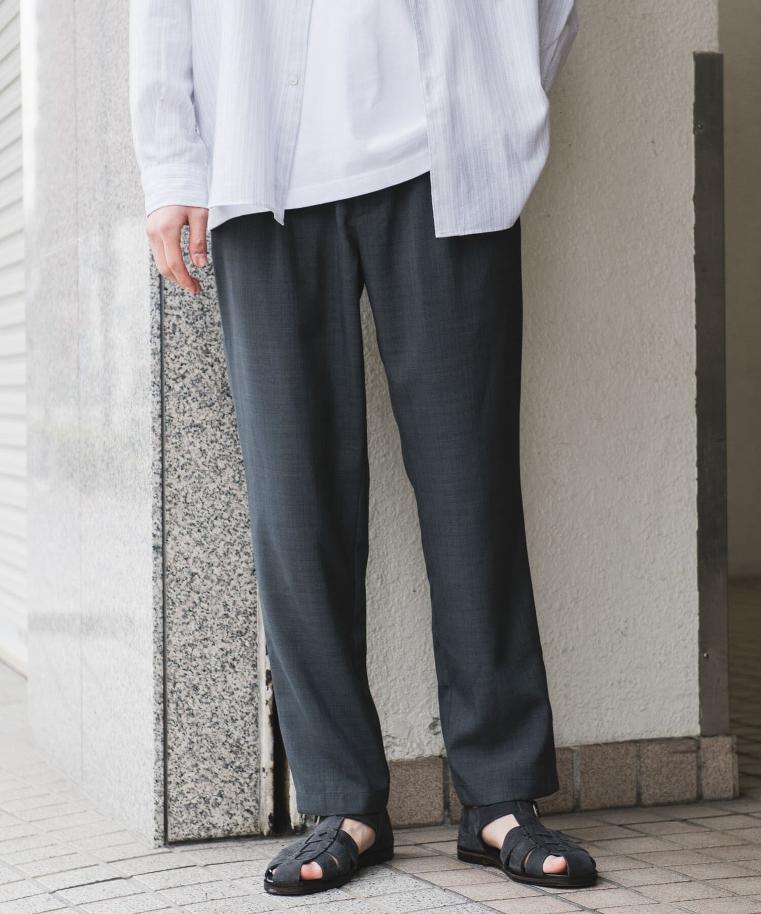 URBAN RESEARCH DOORS「『イージーケア/速乾』リネンライクイージートラウザー」|その他|グレー