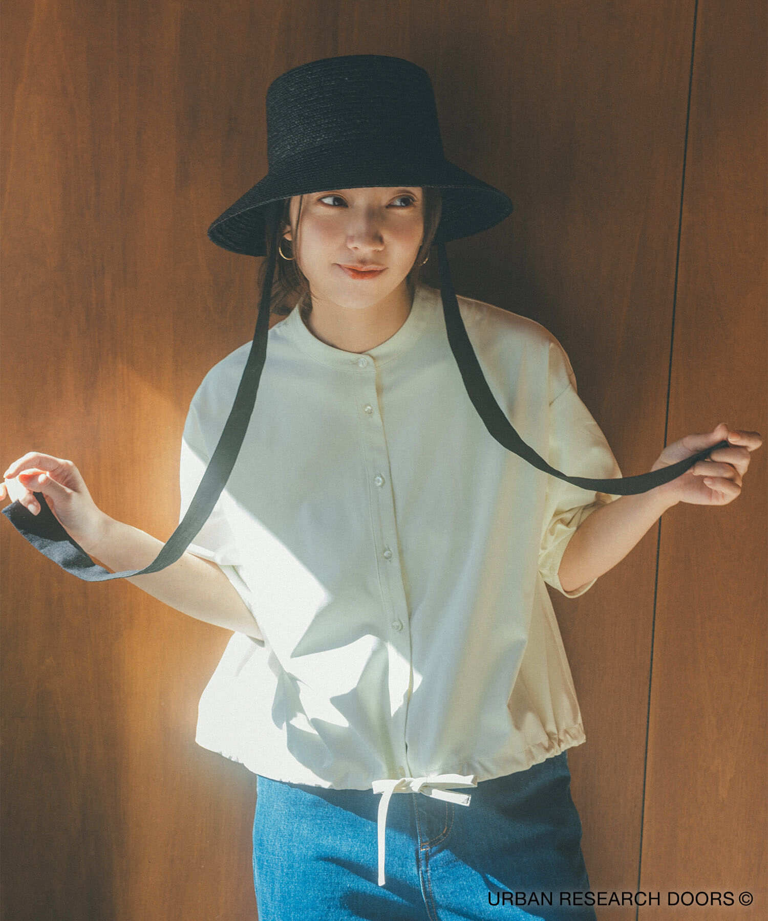 URBAN RESEARCH DOORS「『仁村紗和さん着用』『UR TECH』サマシェアドロストブラウス」|シャツ・ブラウス|オフホワイト