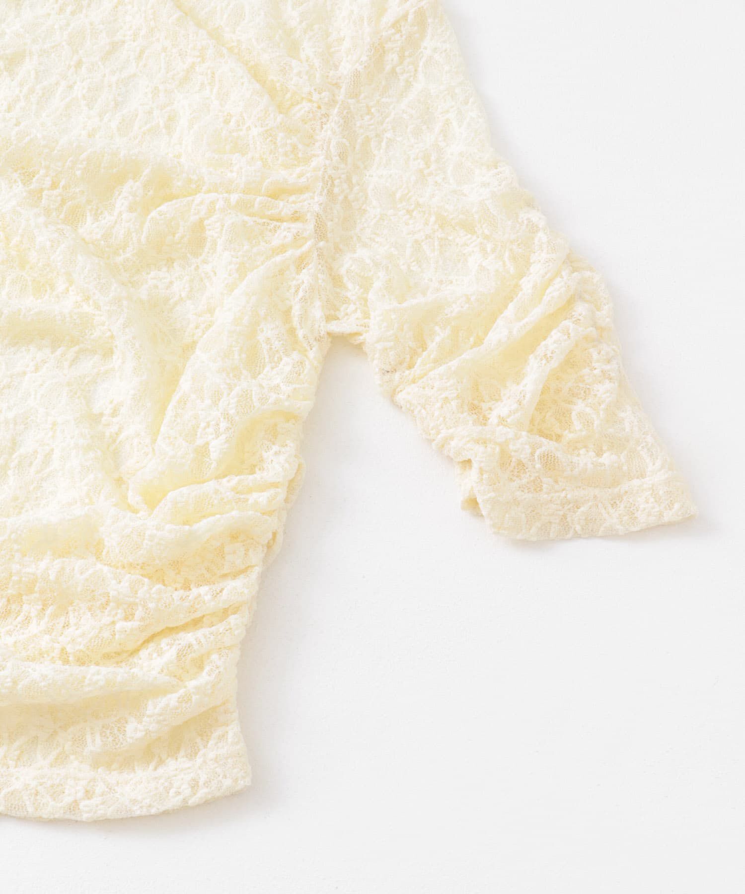  「ハーフスリーブドレープレースTEE」|Tシャツ・カットソー|