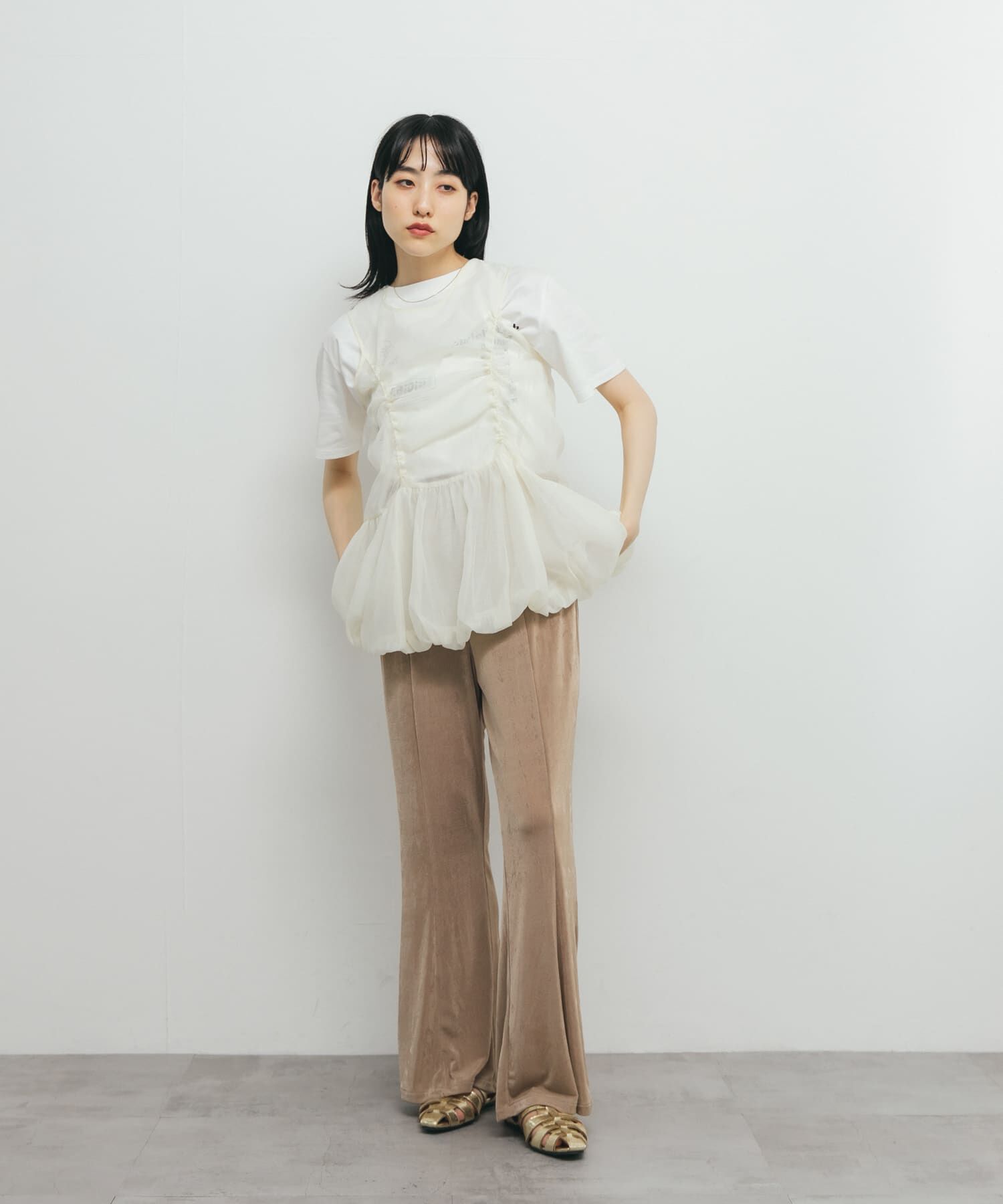  「ドロストバルーンスリーブレストップス」|チュニック|