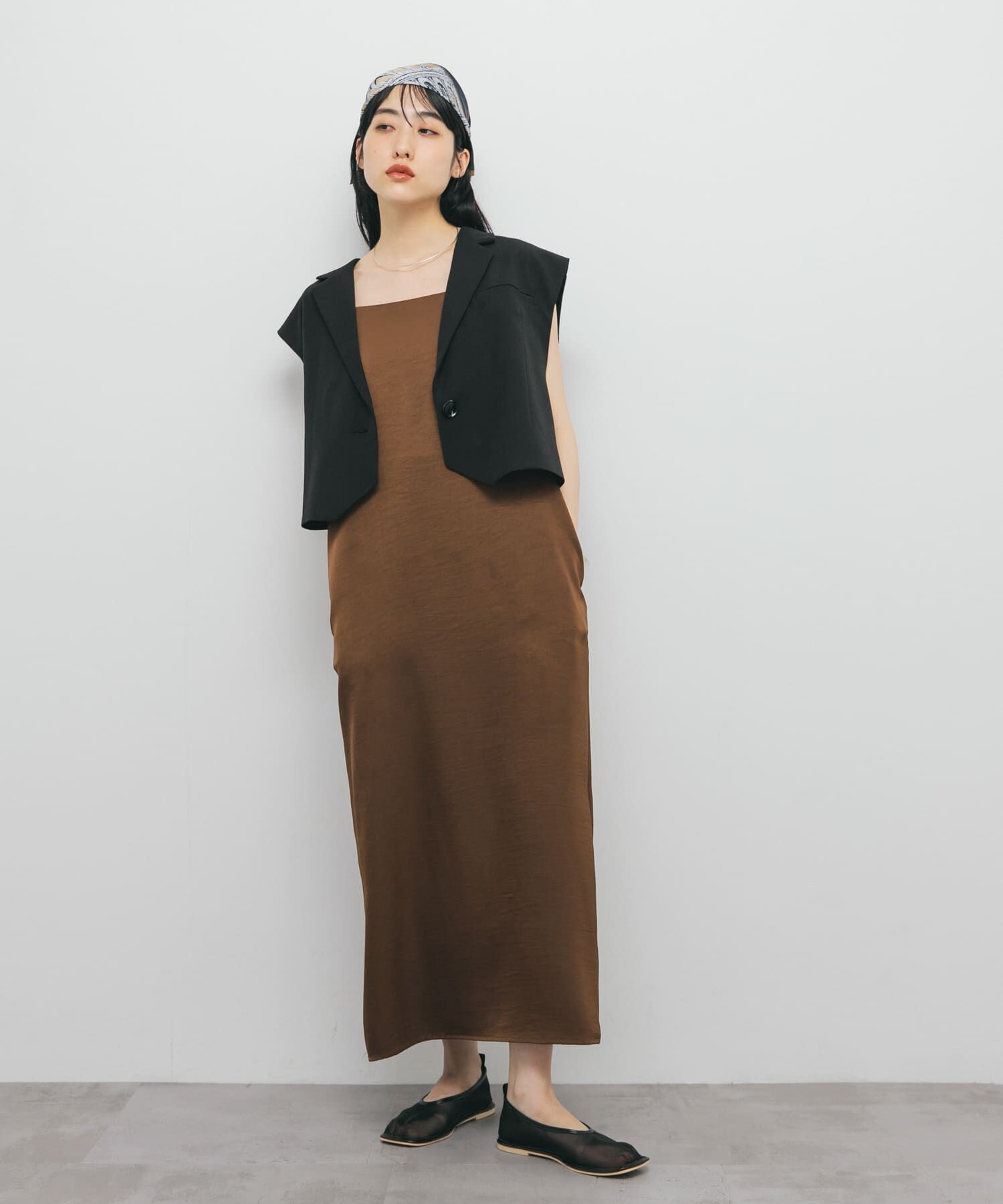  「サテンキャミワンピース」|ワンピース|