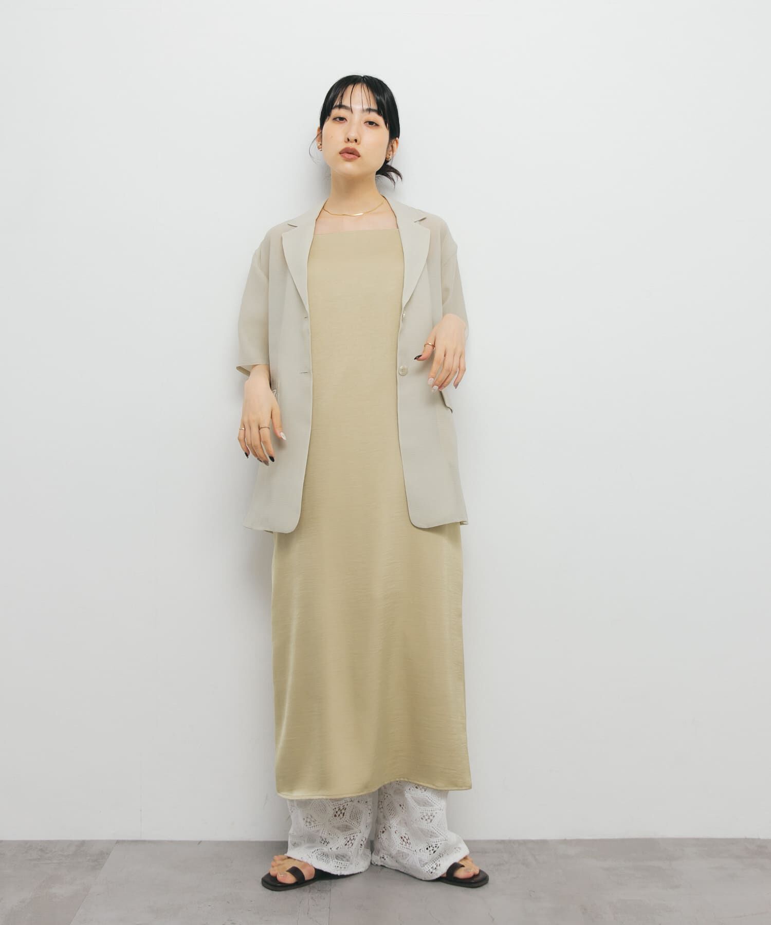  「サテンキャミワンピース」|ワンピース|