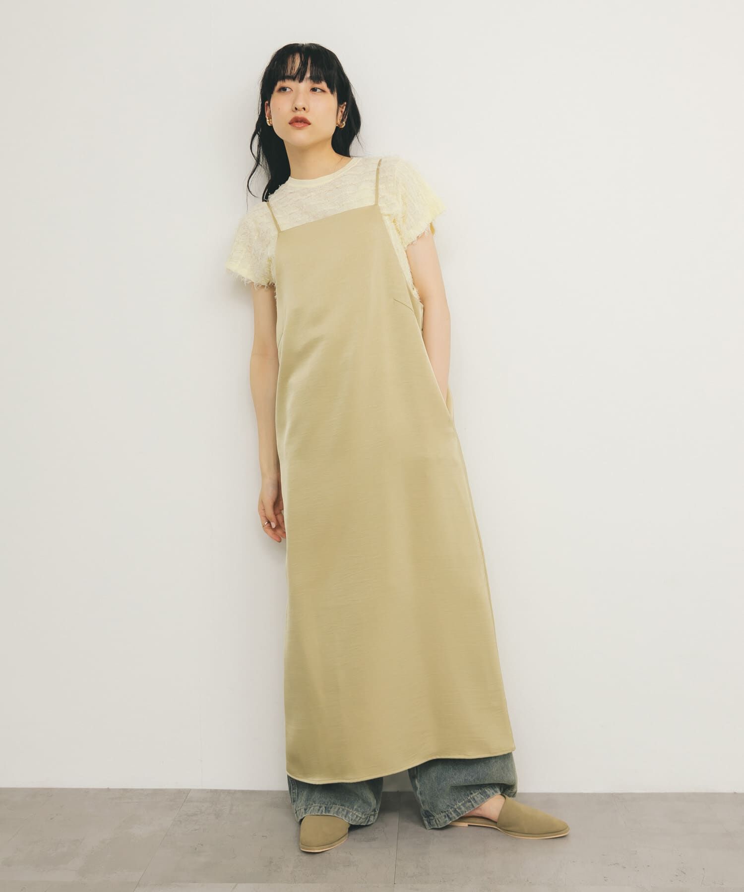  「サテンキャミワンピース」|ワンピース|