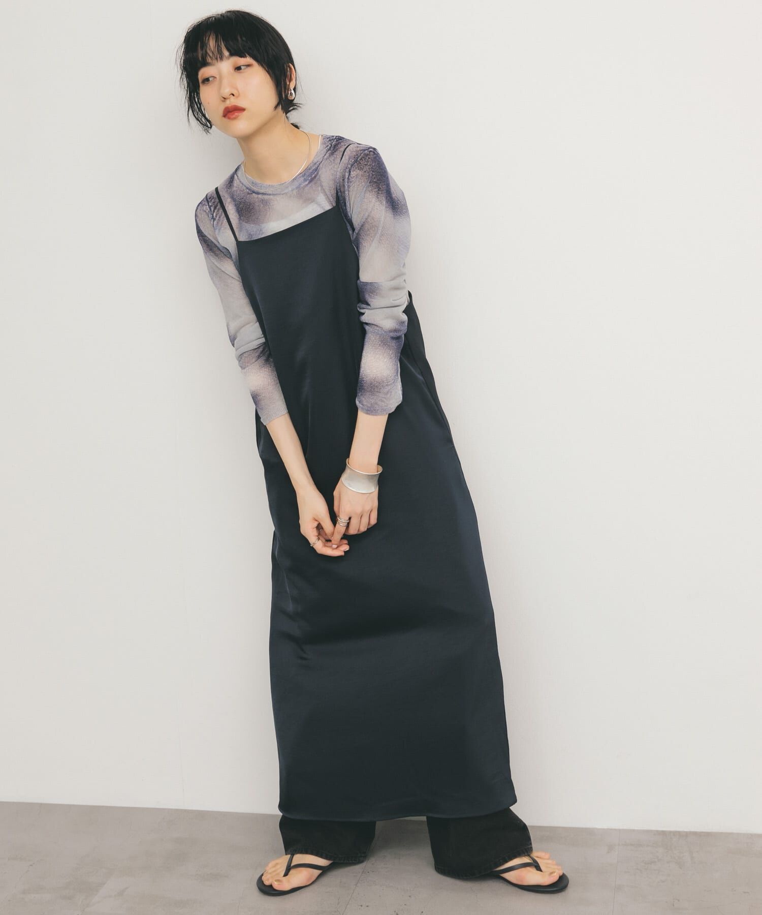  「サテンキャミワンピース」|ワンピース|