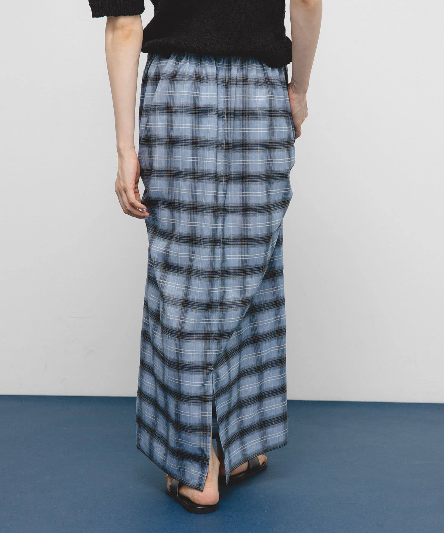  「サイドデザインチェックスカート」|スカート|