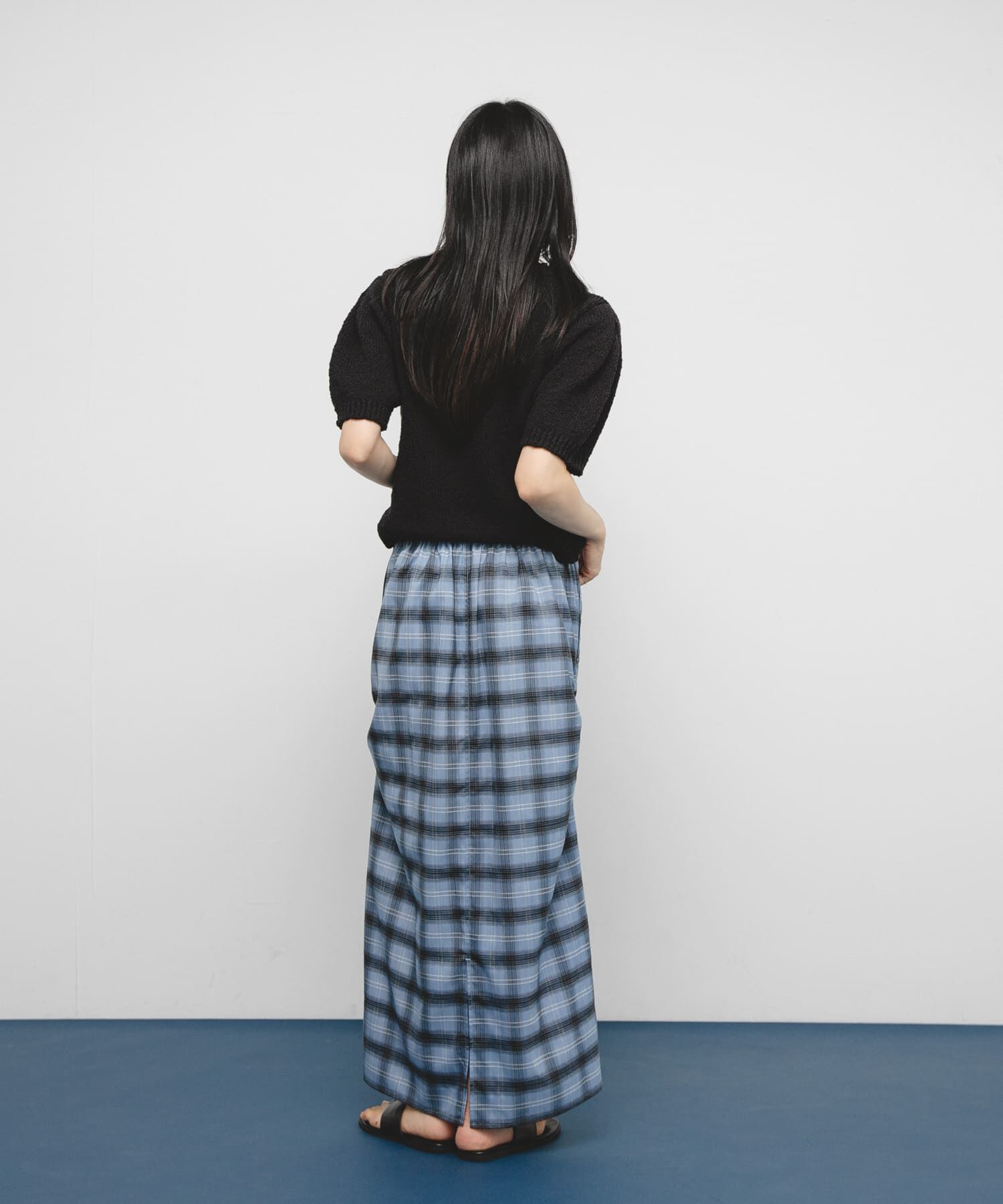  「サイドデザインチェックスカート」|スカート|