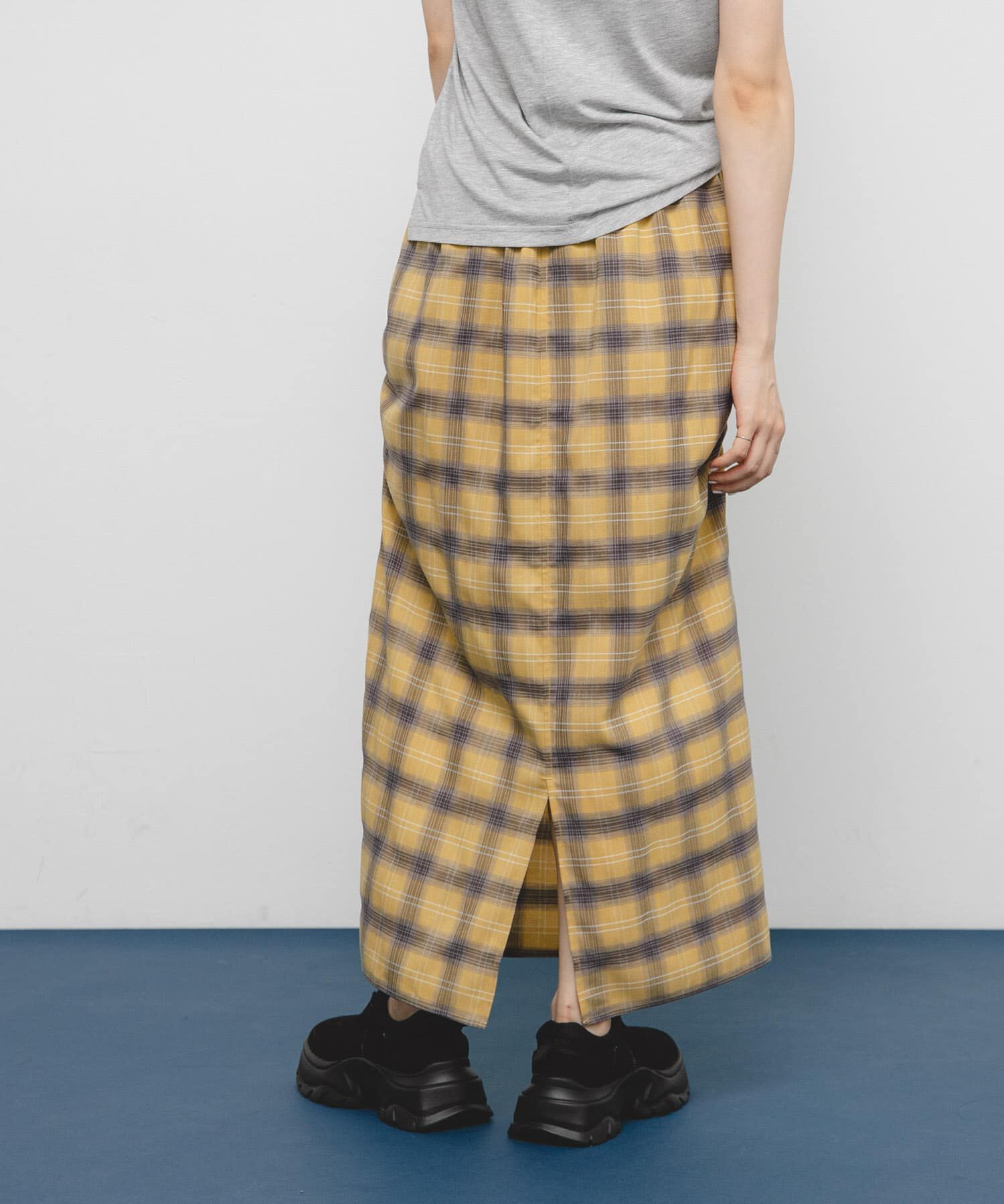  「サイドデザインチェックスカート」|スカート|