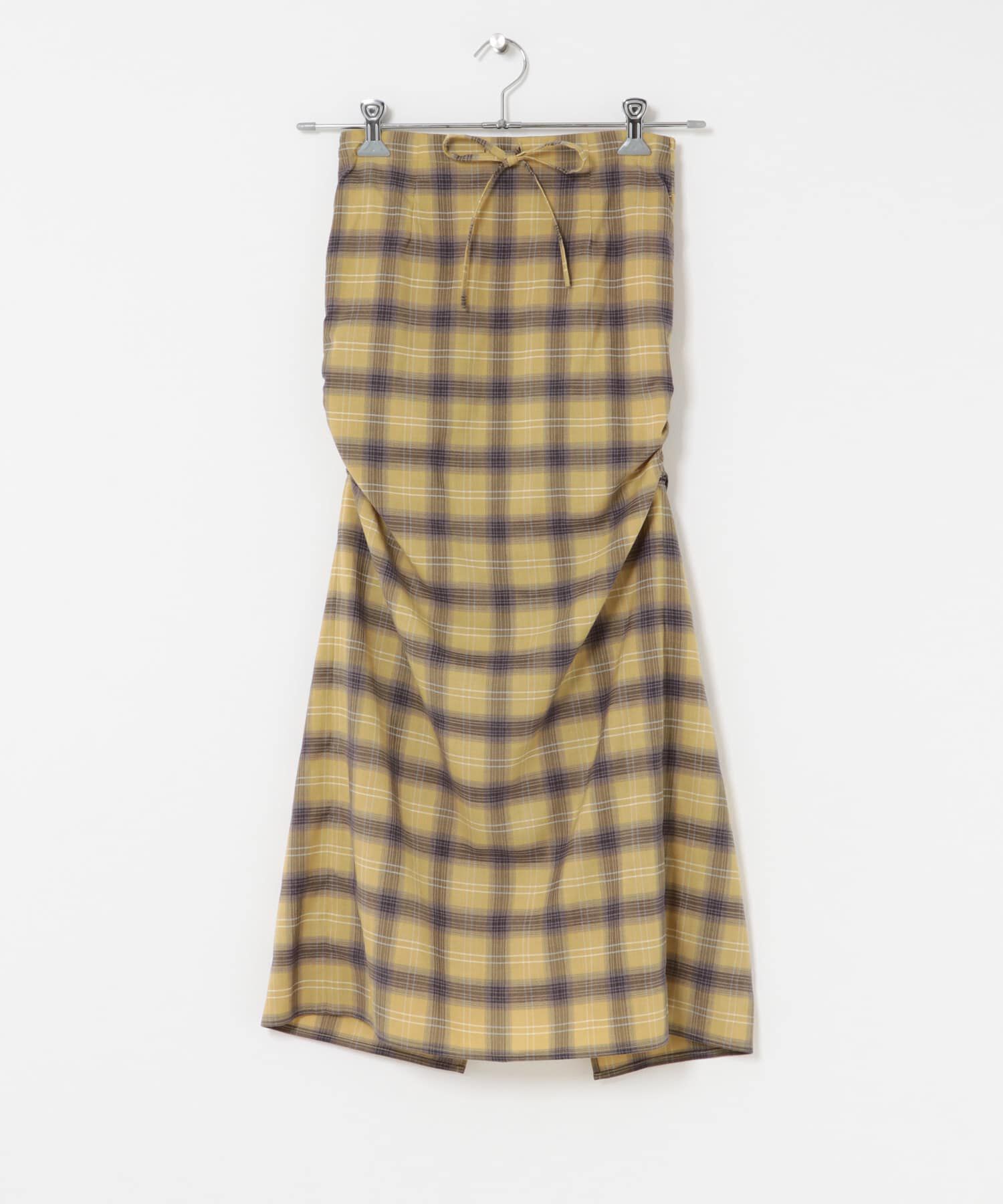  「サイドデザインチェックスカート」|スカート|