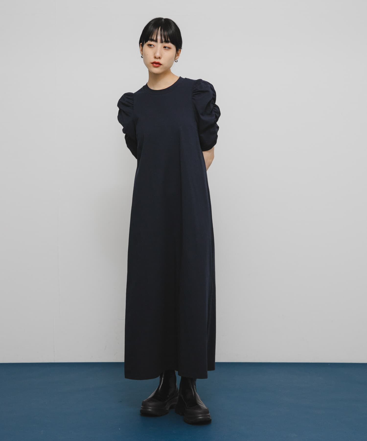  「シャーリングスリーブカットワンピース」|ワンピース|