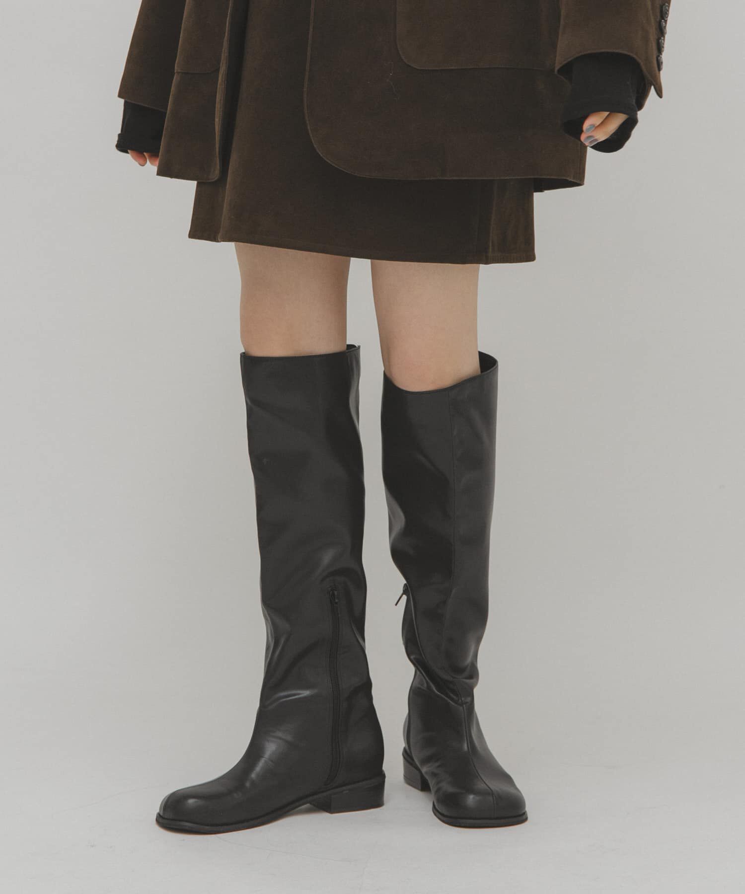  「プランプトゥロングブーツ」|ショートブーツ|