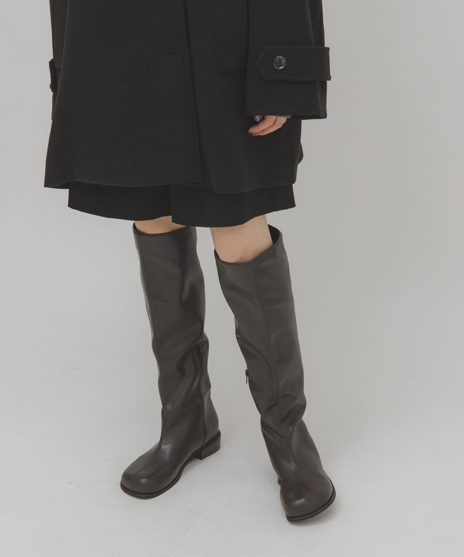  「プランプトゥロングブーツ」|ショートブーツ|