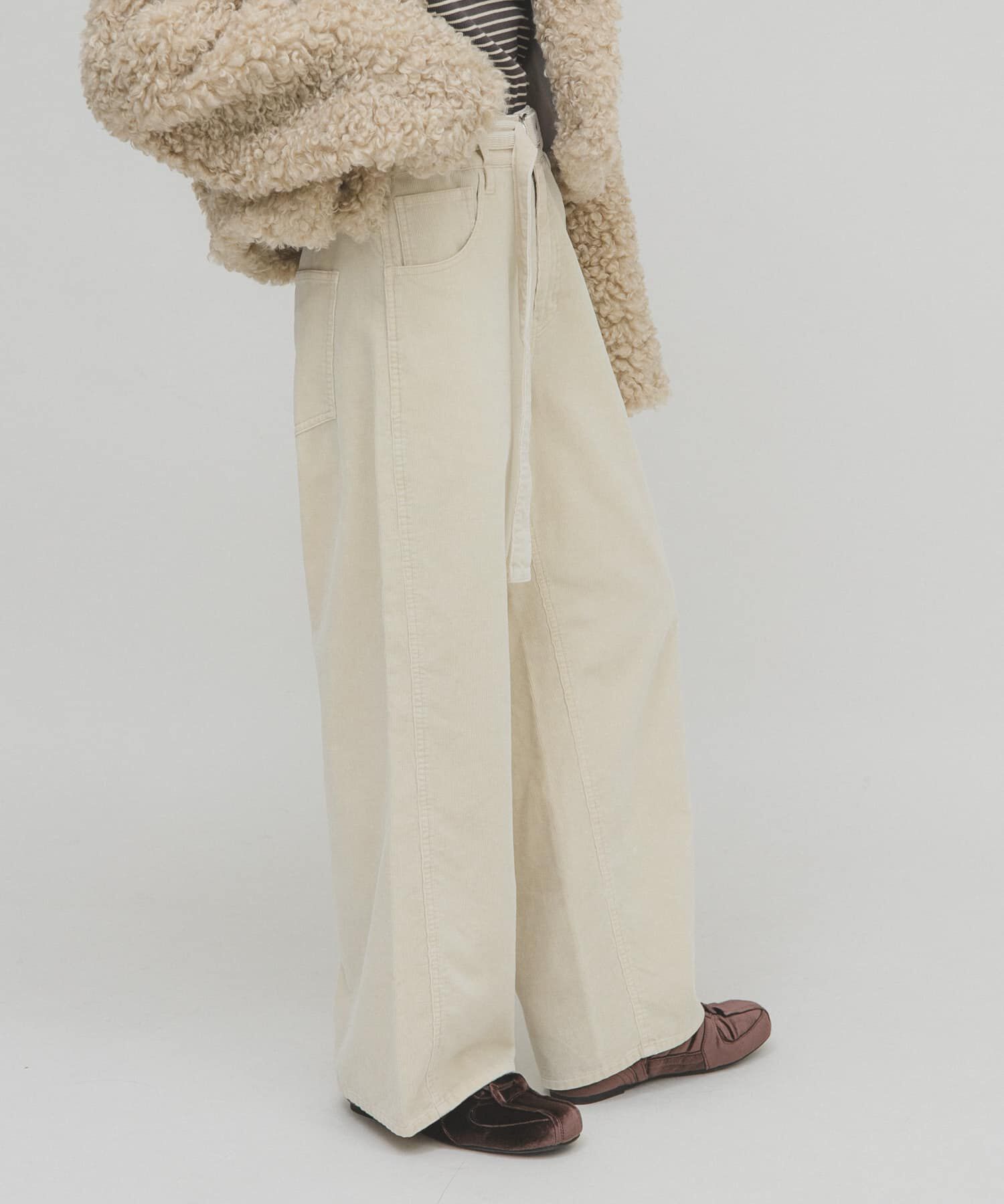 「コーデュロイストレートパンツ」|その他|アイボリー