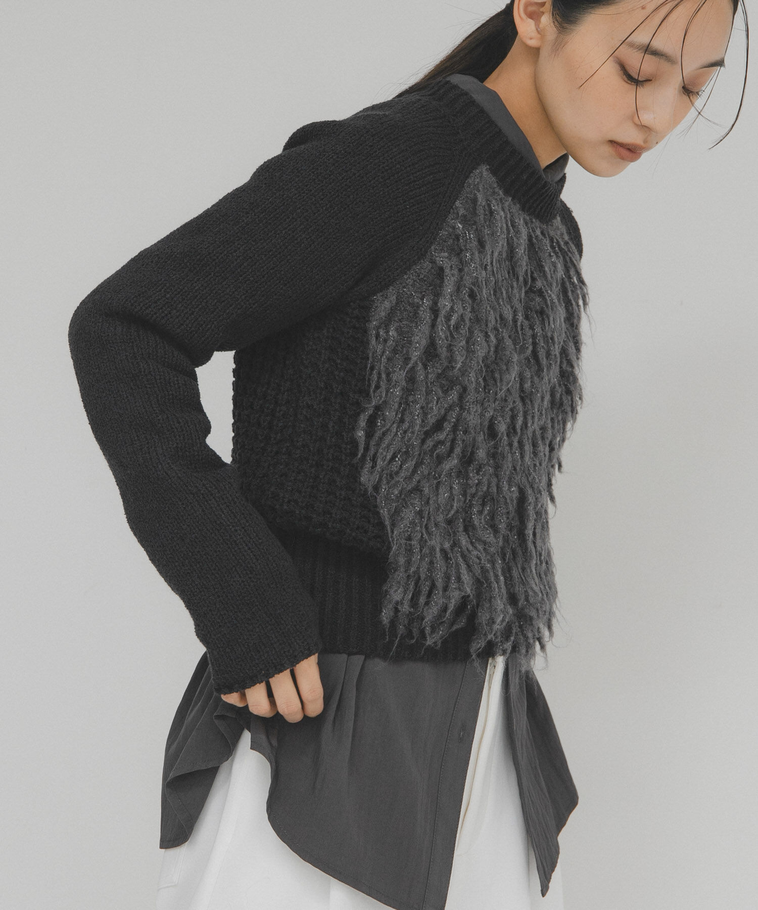  「コンパクトフリンジニット」|ニット・セーター|