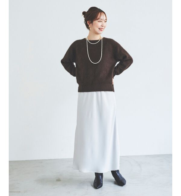 le.coeur blanc「サテンナロースカート」|スカート|