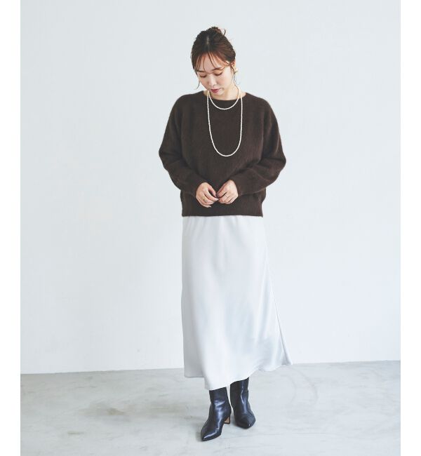 le.coeur blanc「サテンナロースカート」|スカート|