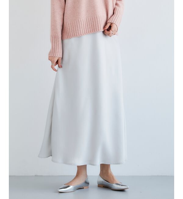 le.coeur blanc「サテンナロースカート」|スカート|