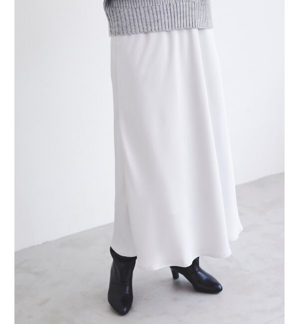 le.coeur blanc「サテンナロースカート」|スカート|