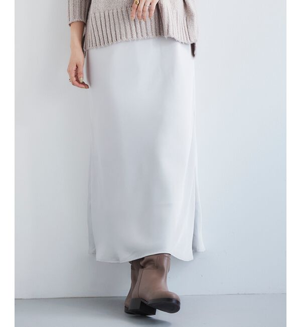 le.coeur blanc「サテンナロースカート」|スカート|