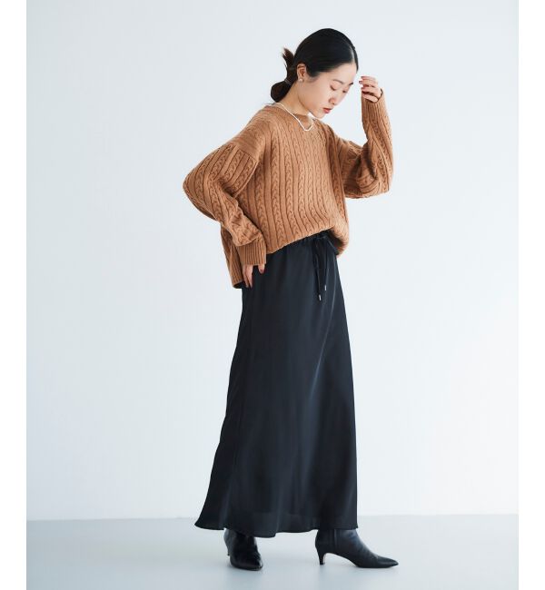 le.coeur blanc「サテンナロースカート」|スカート|