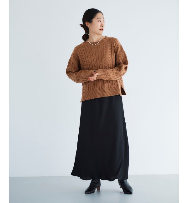 le.coeur blanc「サテンナロースカート」|スカート|