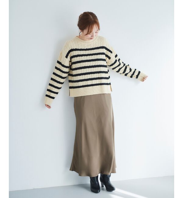 le.coeur blanc「サテンナロースカート」|スカート|