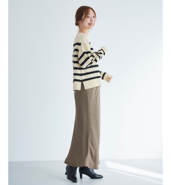 le.coeur blanc「サテンナロースカート」|スカート|