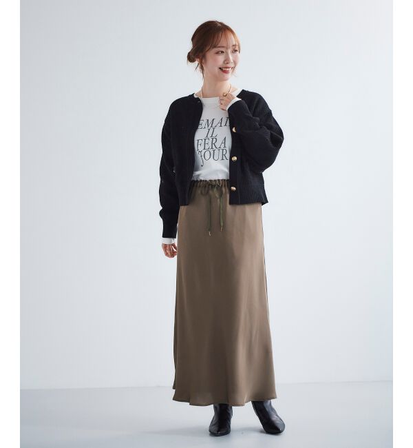 le.coeur blanc「サテンナロースカート」|スカート|