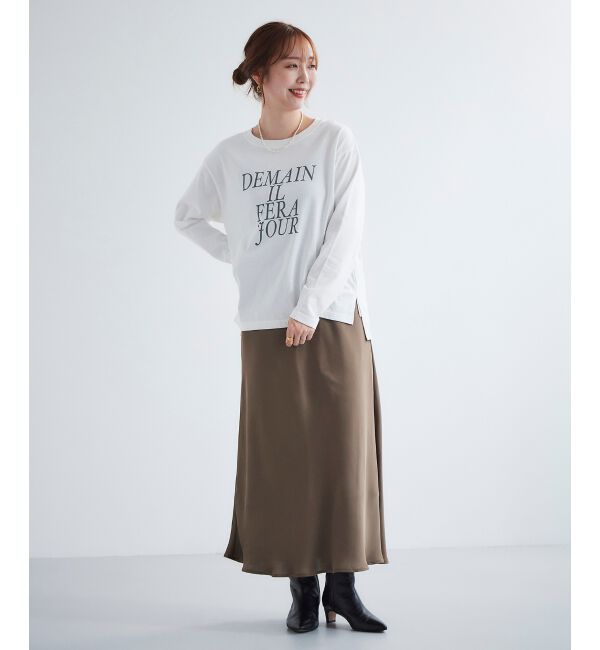 le.coeur blanc「サテンナロースカート」|スカート|