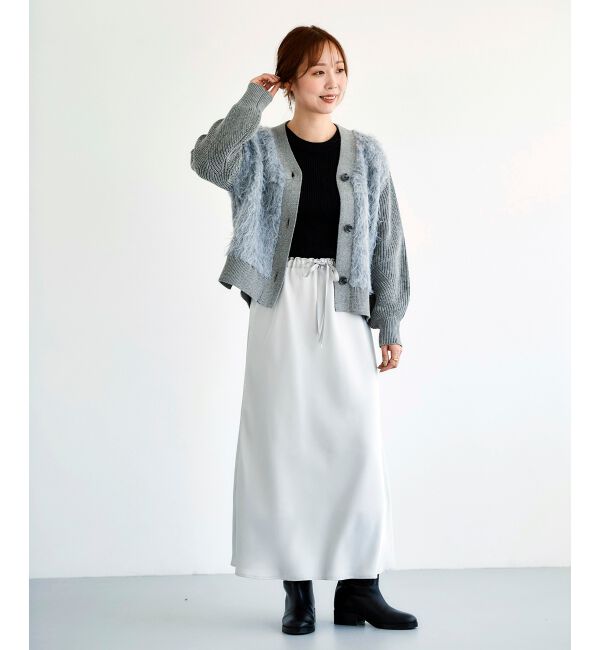 le.coeur blanc「サテンナロースカート」|スカート|