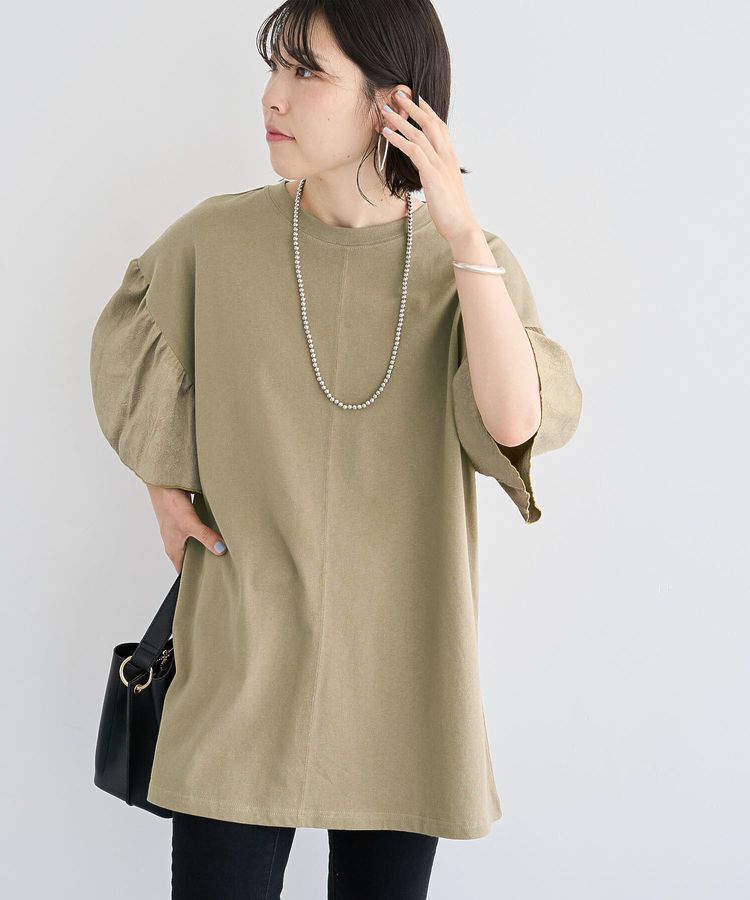 Green Parks「袖サテンドッキングチュニック」|チュニック|Khaki