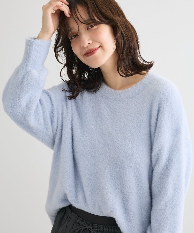 Green Parks「シャギークルーネックニットプルオーバー」|ニット・セーター|Sax