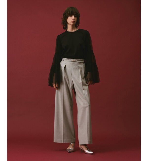 allureville「ポリエステル/Wストレッチタックパンツ」|チノ|