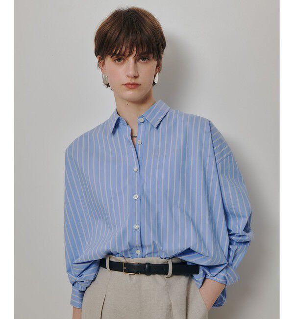 allureville「ストライプスカーフ付バルーンシャツ」|シャツ・ブラウス|