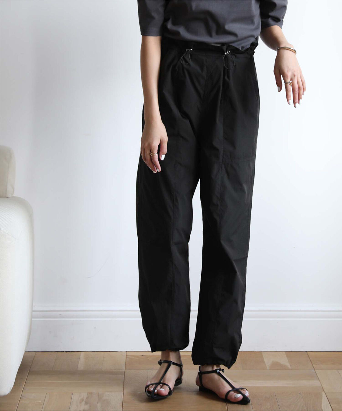 ur's「ドロストジョガーパンツ/ラッシュガード」|スラックス|ブラック