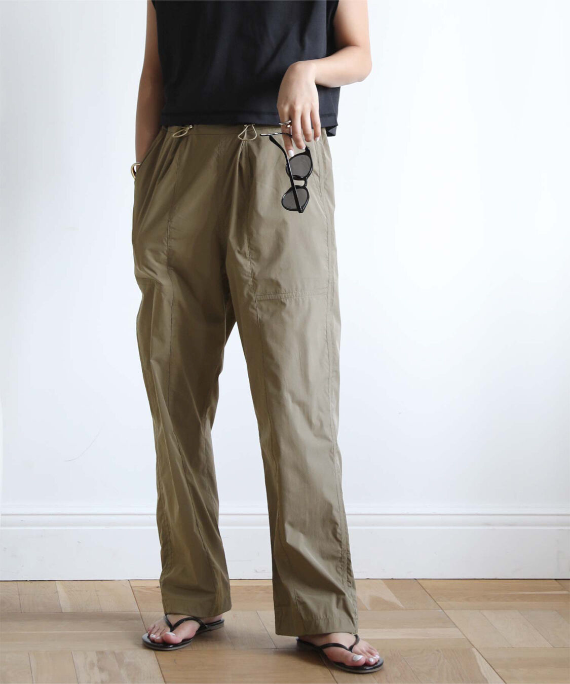 ur's「ドロストジョガーパンツ/ラッシュガード」|スラックス|オリーブ