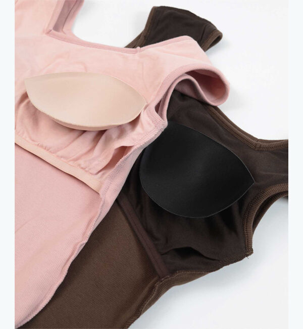 ur's「カップ付スクエアネックトップス/タンクトップ」|タンクトップ|