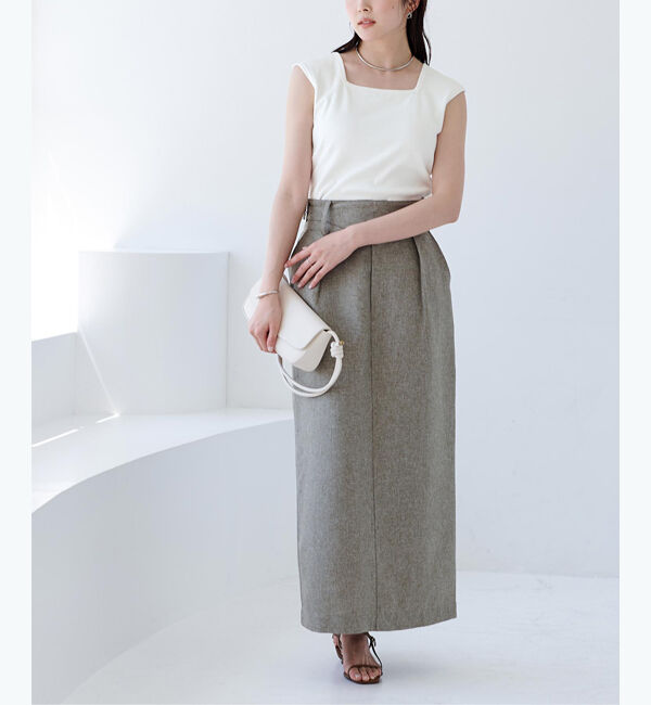 ur's「カップ付スクエアネックトップス/タンクトップ」|タンクトップ|