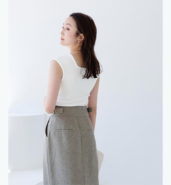 ur's「カップ付スクエアネックトップス/タンクトップ」|タンクトップ|