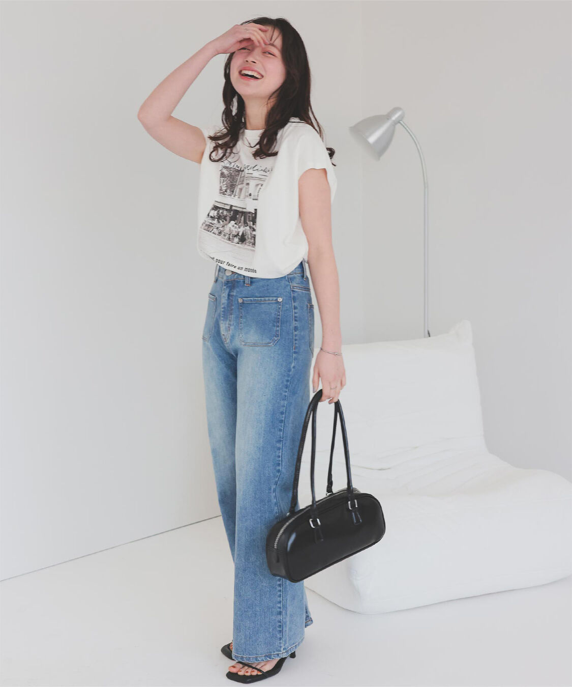 titivate「フレンチスリーブピグメントフォトプリントTシャツ」|Tシャツ・カットソー|