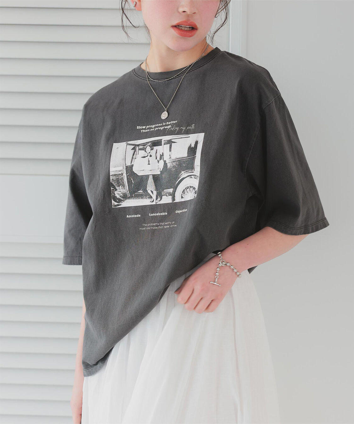 titivate「オーバーサイズピグメントフォトプリントTシャツ」|Tシャツ・カットソー|