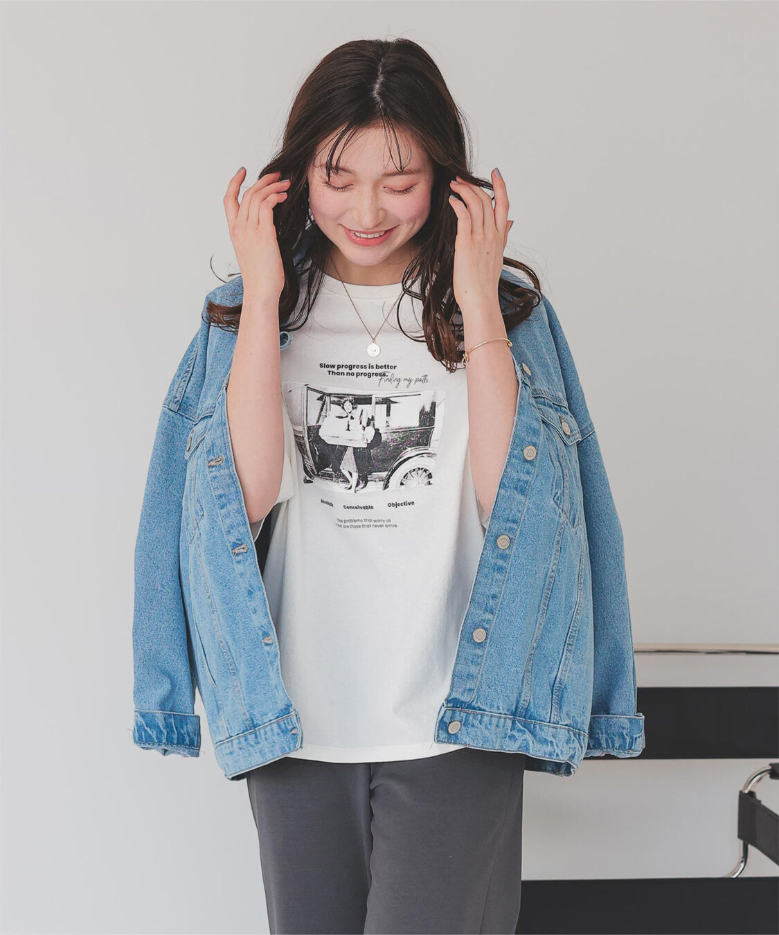 titivate「オーバーサイズピグメントフォトプリントTシャツ」|Tシャツ・カットソー|オフホワイト