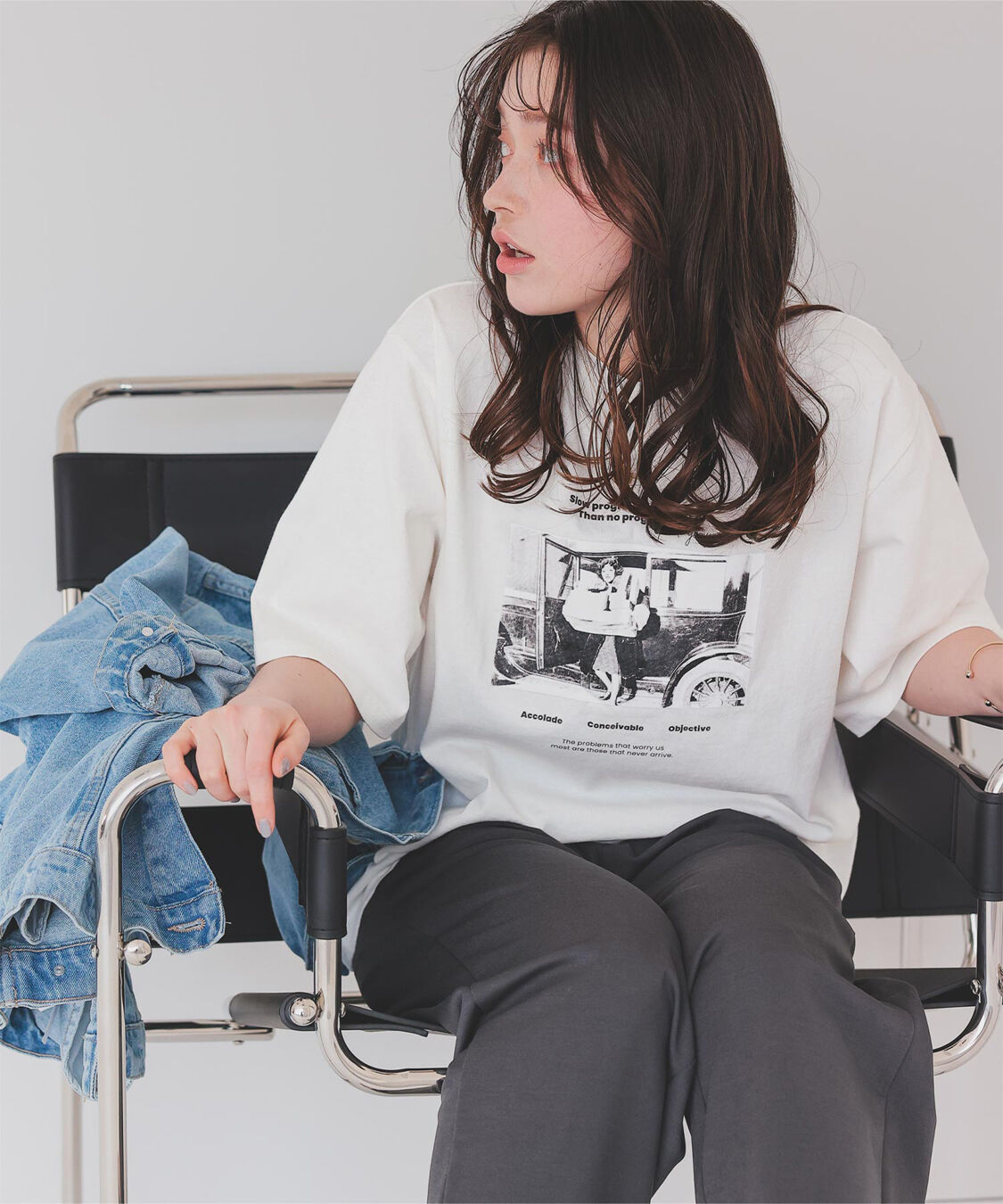 titivate「オーバーサイズピグメントフォトプリントTシャツ」|Tシャツ・カットソー|